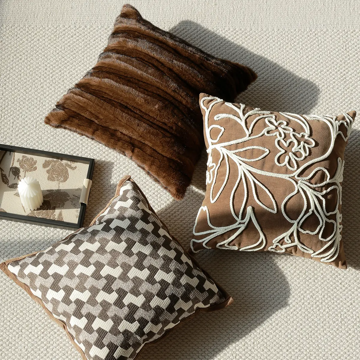 Nordic Vintage Living Room Jacquard Pillow Covers