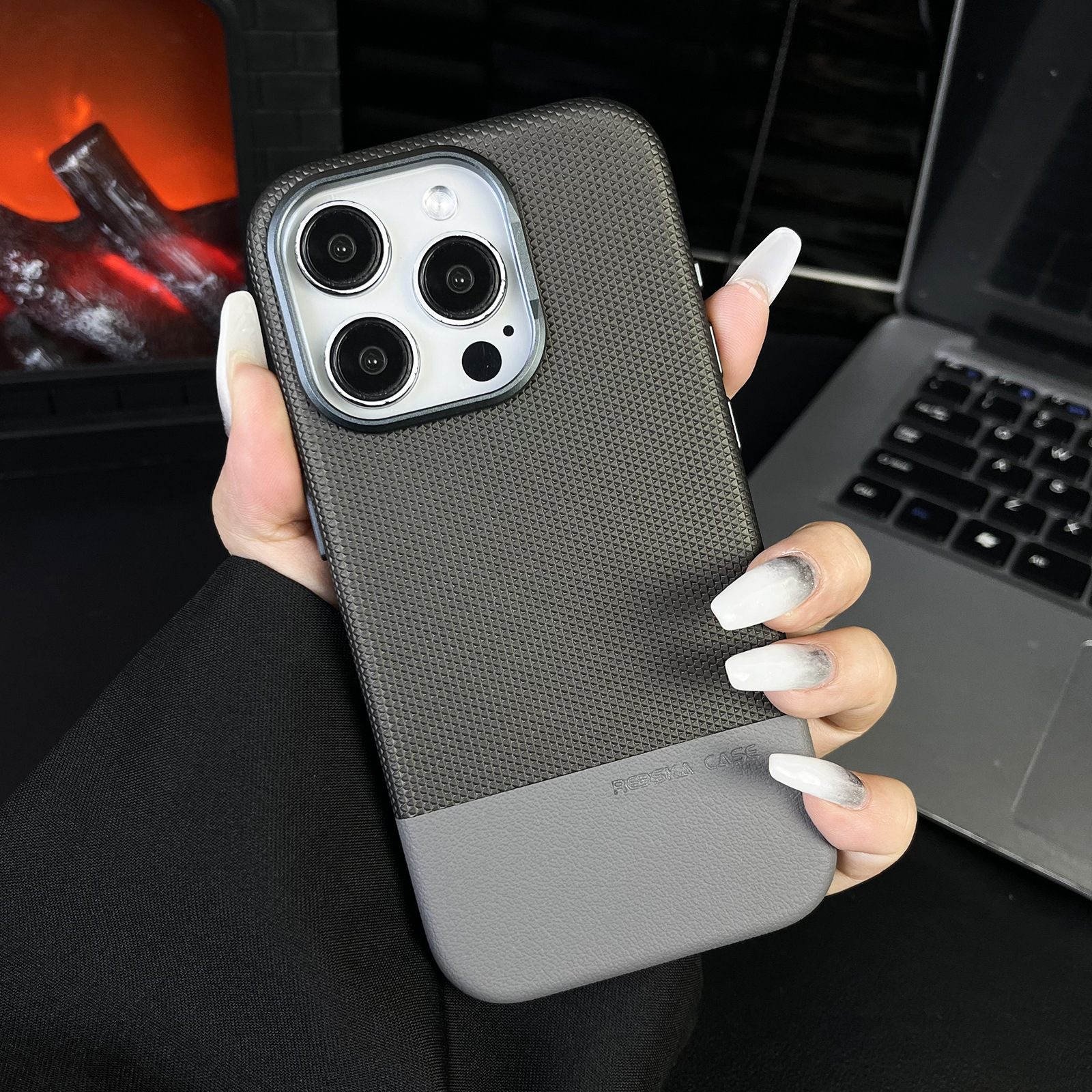 Phone Case Dragon Scale Texture Stitching Leather Magnetic All-inclusive Drop-resistant - Image 2