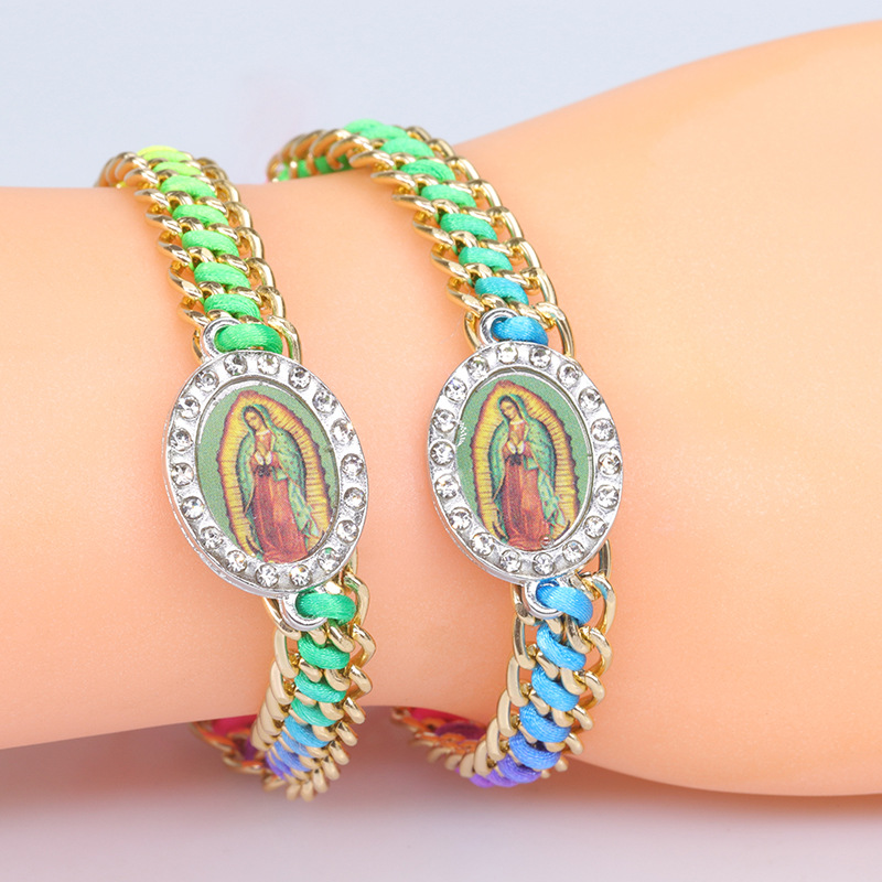 Virgin Mary Woven Bracelet Gift Carrying Strap