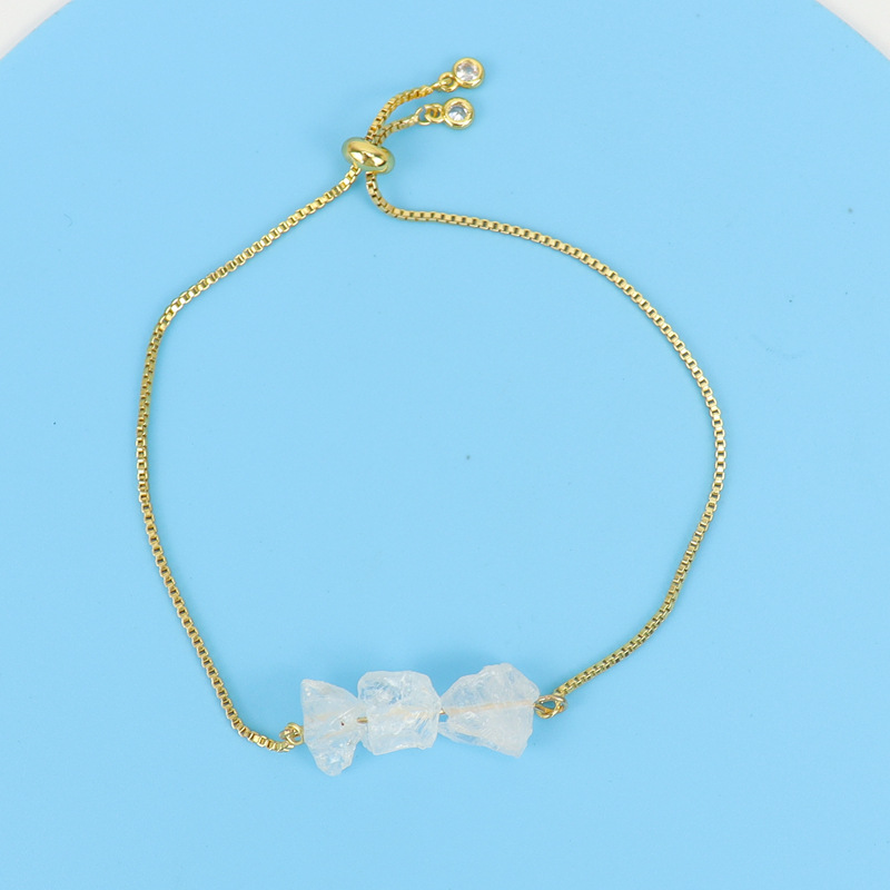 New Natural Raw Gemstone Crystal Push Pull Pull Bracelet Adjustable