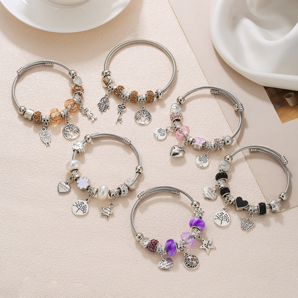 Panjia Fashion Best-Selling Titanium Steel Bracelet Versatile High-End Style Wristband Jewelry