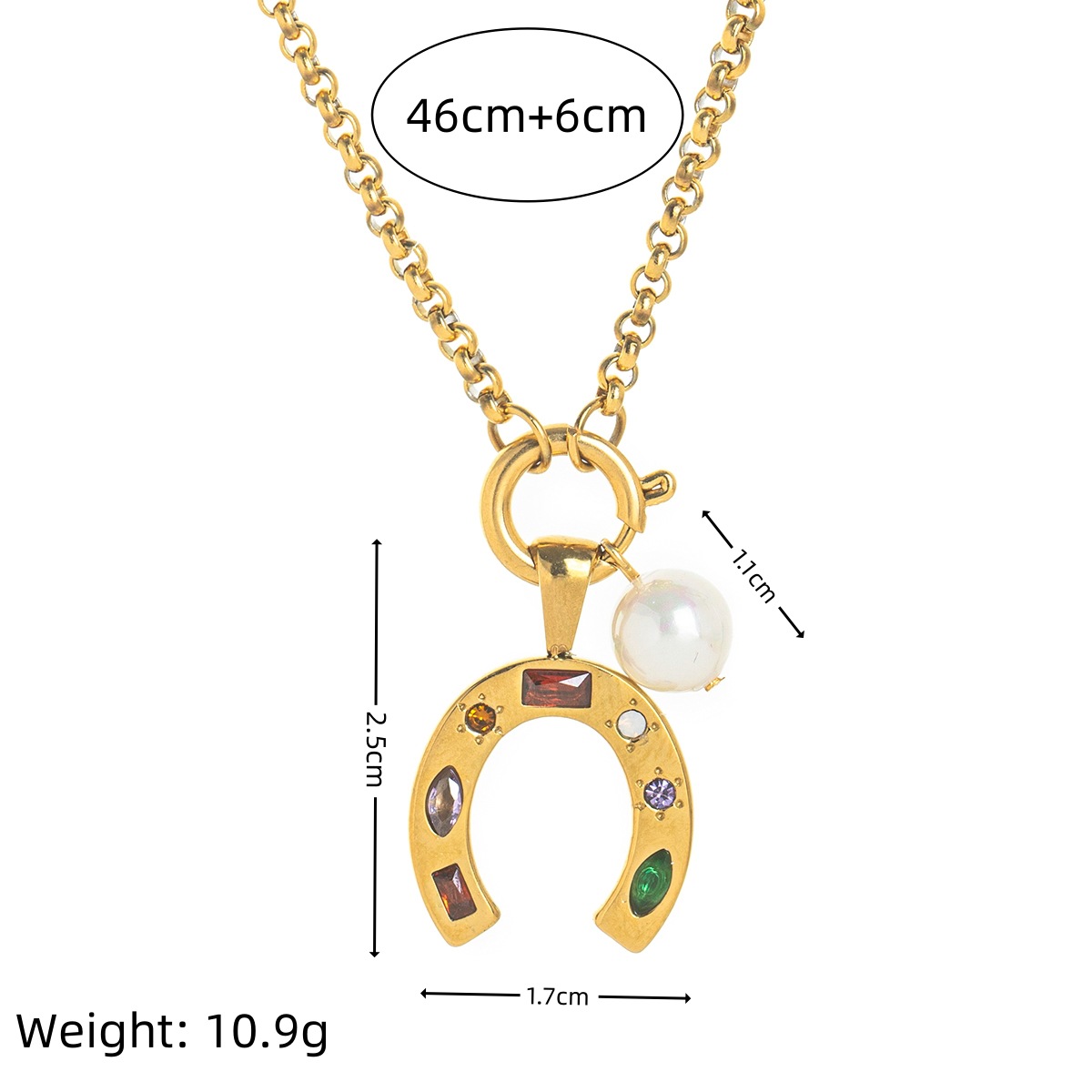 DIY Zircon U-shaped Necklace Pendant