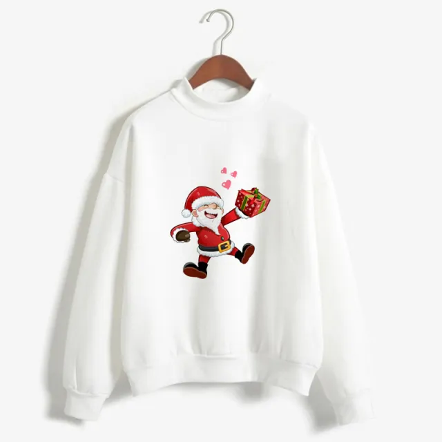 Christmas Printing Turtleneck Sweater Women 566Style - Shop at LoveMi