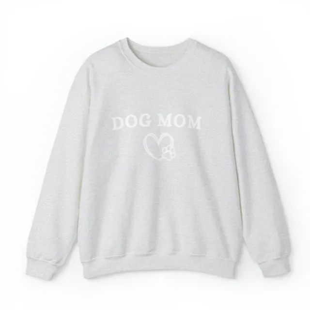 European And American Letter Printing Dog Mother Round neck Sweater Grey - Shop at LoveMi