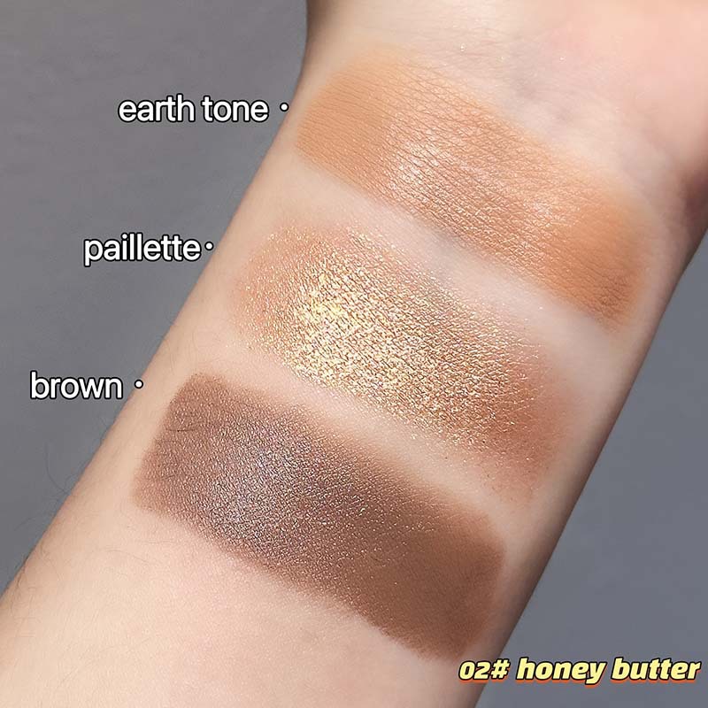 Cute Thin And Glittering Matte Daily Three-color Mini Donut Eye Shadow 4