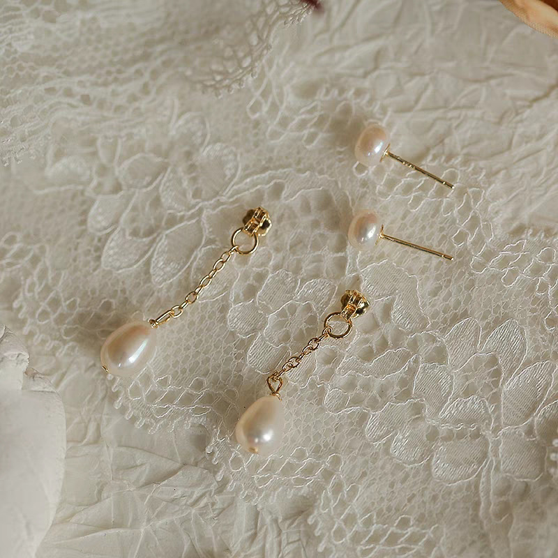 Gentle Temperament 925 Silver Needle Pearl Earrings