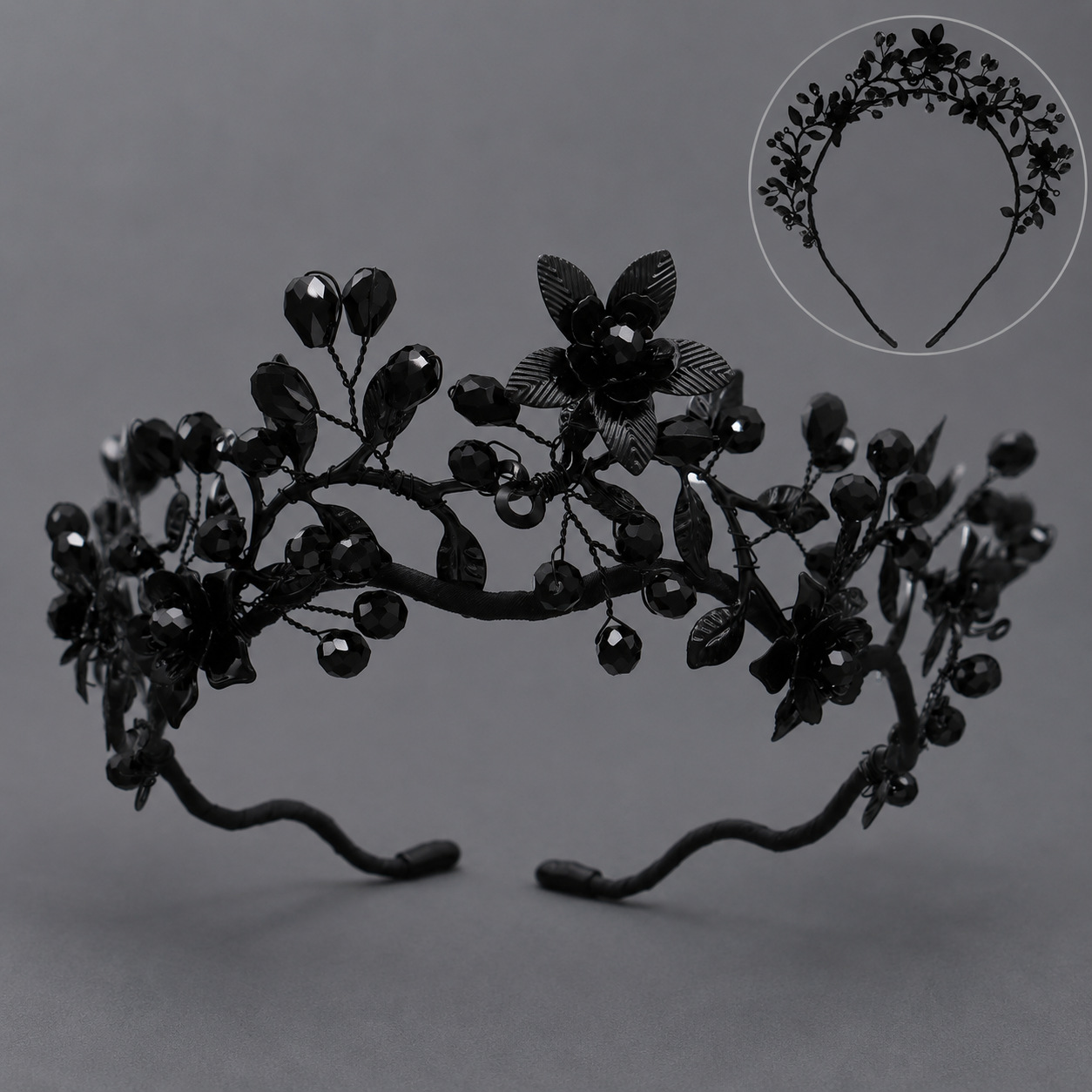 Dark High-end Alloy Rhinestone Crownstylish Headpiece — foto 4