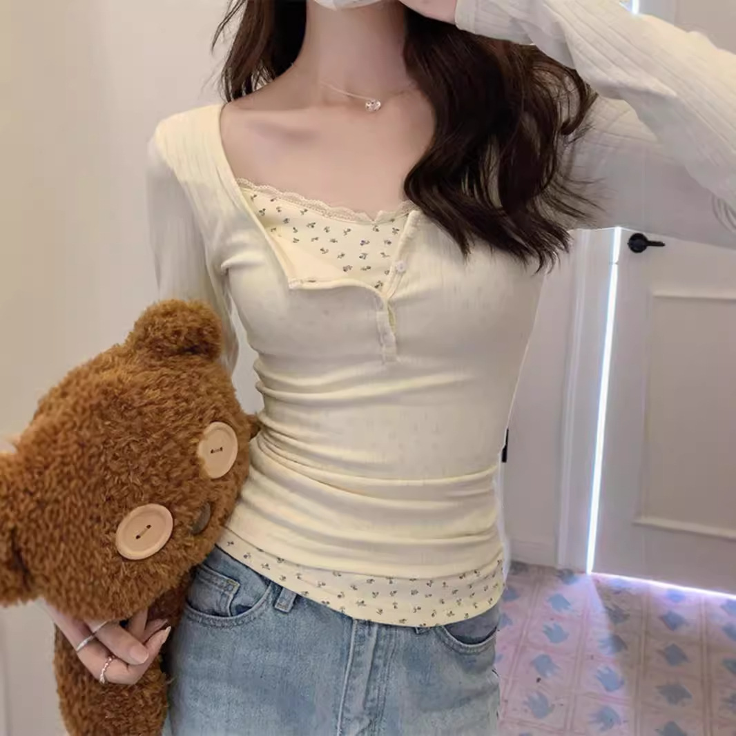 Lace Low-necked Underwear Blouse Short Inner Wear Top