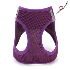 Cat Pulling Rope Vest-style Slip Dogs And Cats Rope Pet Outing Mesh Cat Leash - Purple Hand Holding Rope - View 1