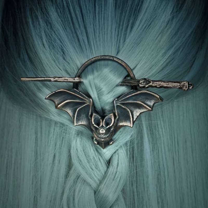 دبوس شعر نسائي على شكل خفاش عتيق - إكسسوارات شعر نسائية