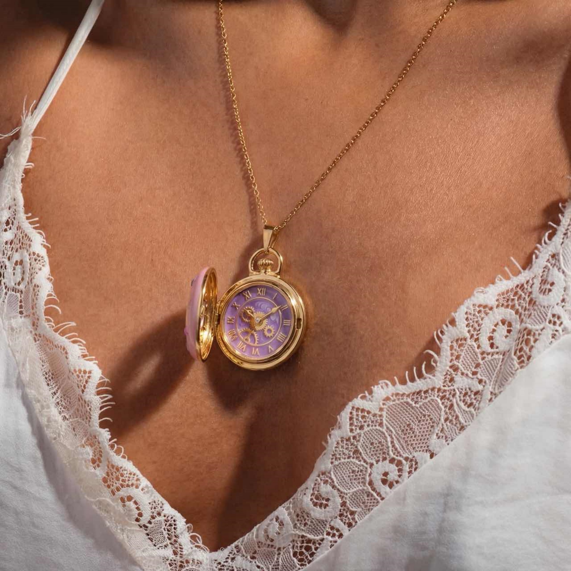 Donut Pocket Watch Necklace For Women 2