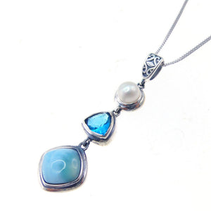 Silver Larimar Necklace