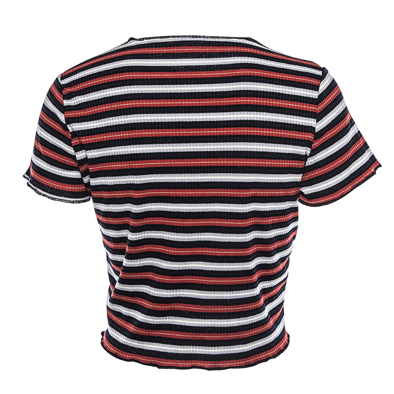 Title 7, Striped round neck short sleeve T