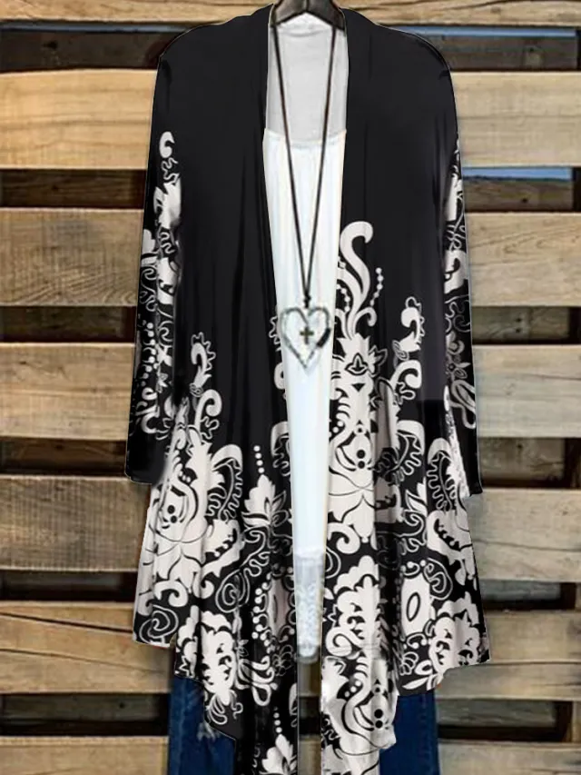 Simple Cardigan Plus Size Women's Printed Coat Top 15 Style 2Xl - Shop at LoveMi
