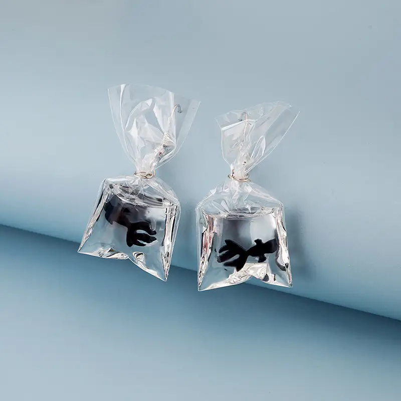 Cartoon Creative Japanese Personality Transparent Water Bag Goldfish Earrings