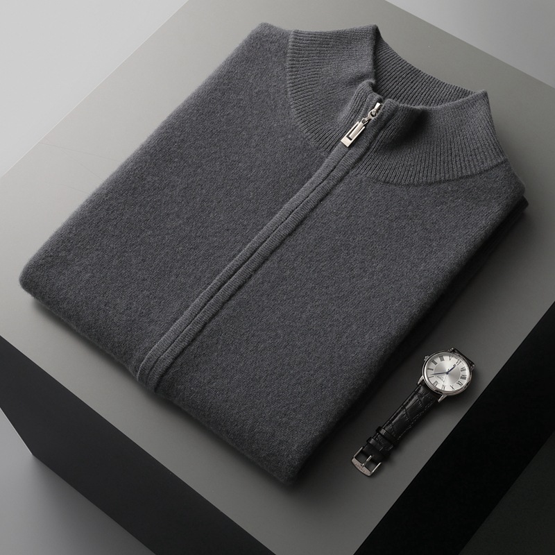 Loose Zip Waistcoat Mock Neck Sweater