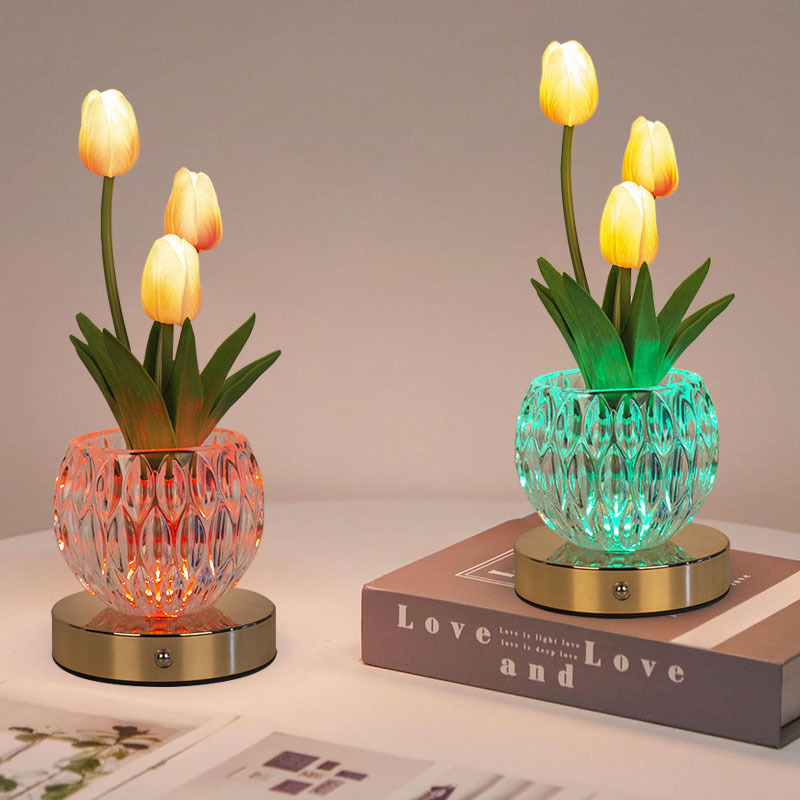 LED Tulip Night Light USB Remote Control Touch Dual Control 16 Colors