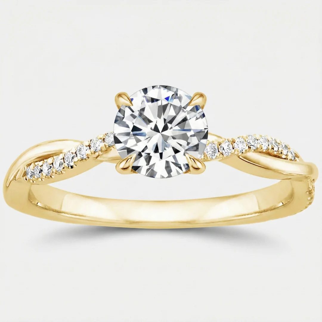Womens Full Simulated Engagement Ring With Diamonds