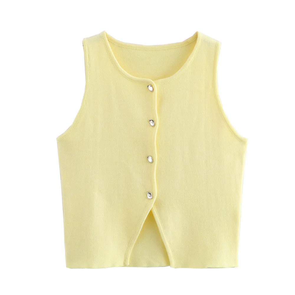 Women's New European And American Street Style Polyester Sweater - Yellow