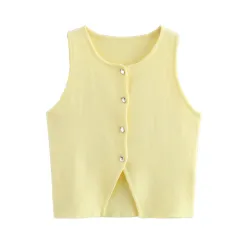 Women's New European And American Street Style Polyester Sweater - Yellow - View 1