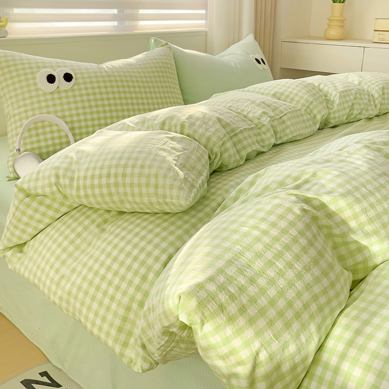 Big Eyes Four-piece Bedding Set Sanding Duvet Cover Bedding Suit - Image 6