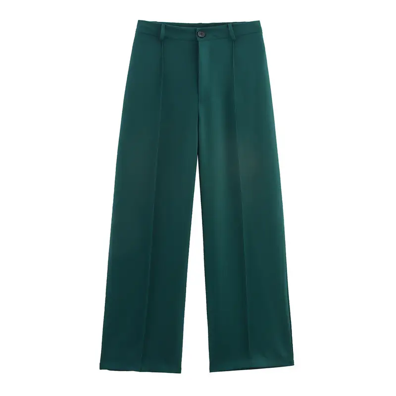 European And American Straight High Waist Slimming Solid Color Casual Pants Trousers