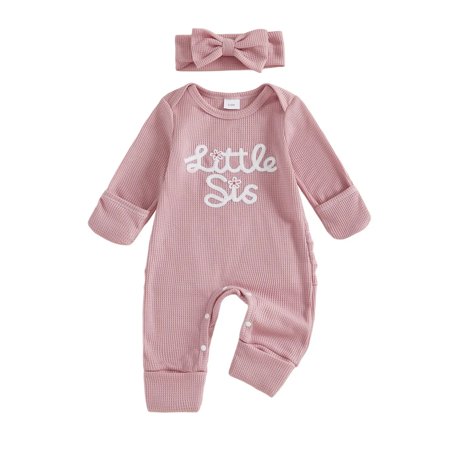 Long-sleeve Embroidered Letter Jumpsuit