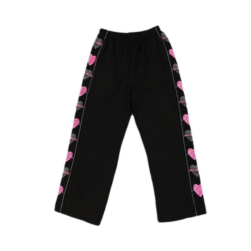 Core Graffiti All matching Wide Leg Straight leg Pants Black - Shop at LoveMi