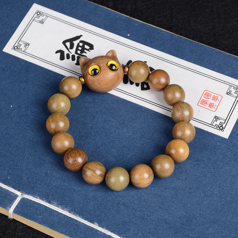 Purple Sandalwood Cat Bracelet Female Crafts Small Gift