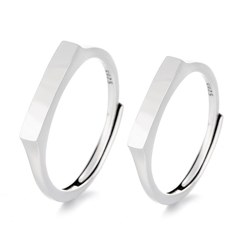 S925 Sterling Silver Projection Couple Ring