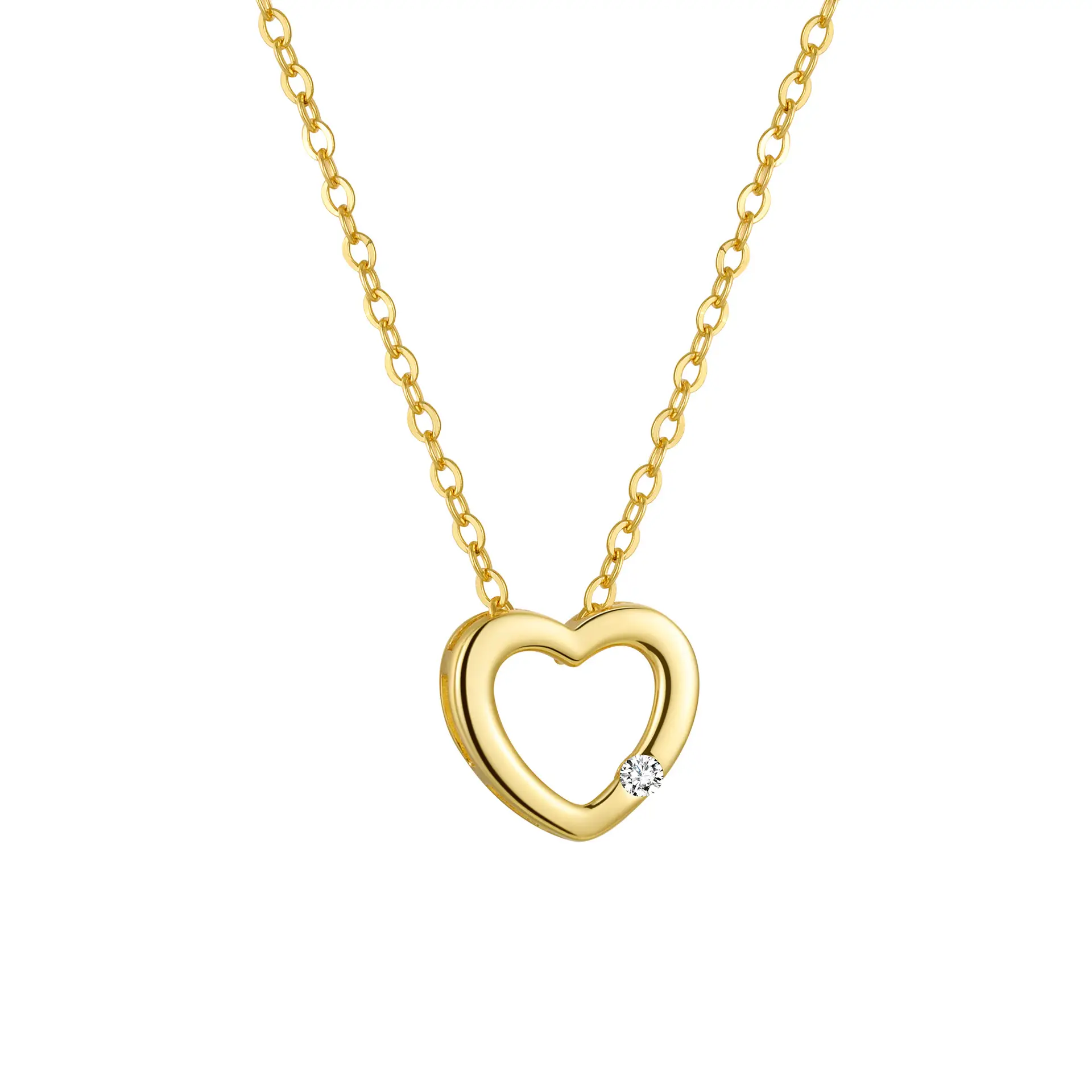 S925 Sterling Silver Diamond Heart-shaped Necklace Fashionable Simple INS Minimalist All-match Design Pendant