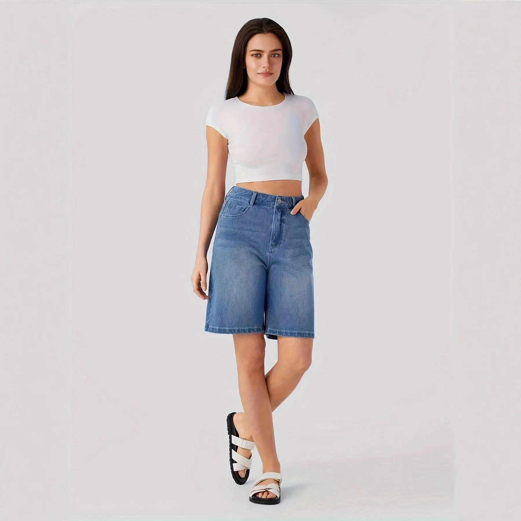 Loose-fit Straight-leg Versatile Slimming Womens Jeans