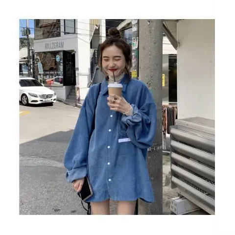 Outdoor All matching Early Autumn Long sleeve Shirt Blue - Shop at LoveMi