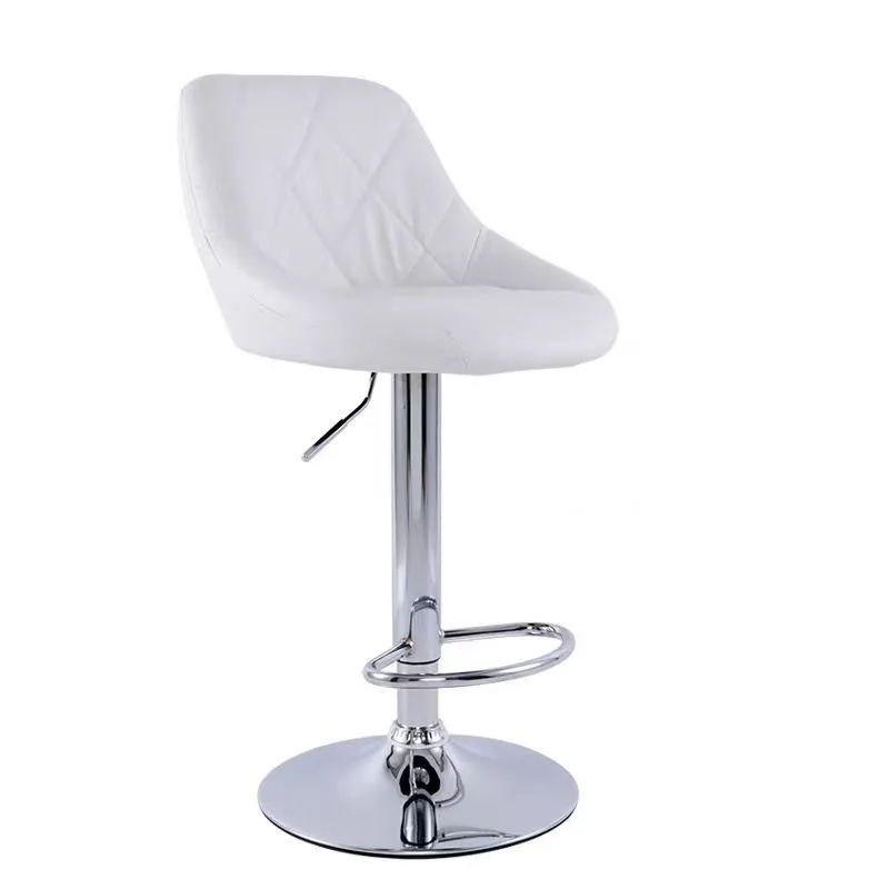 Modern Minimalist Bar Stool High-leg Stool Home Backrest Wine - High White