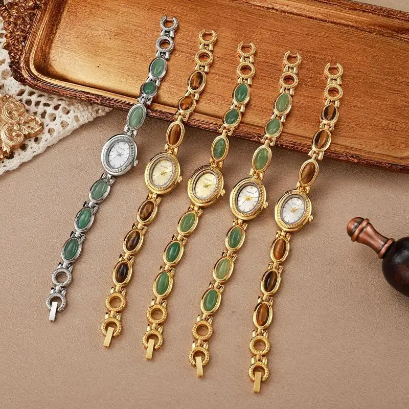 Natural Dongling Stone And Tigers Eye Bracelet