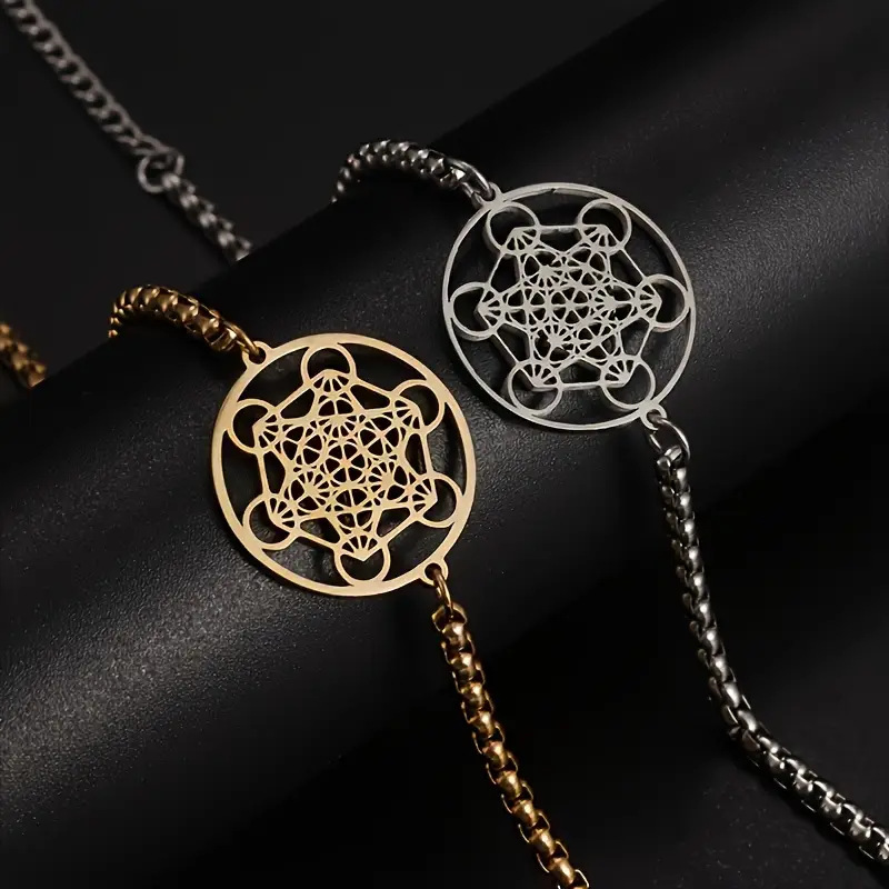 Womens Hollow Ring Six-Loop Pendant Bracelet