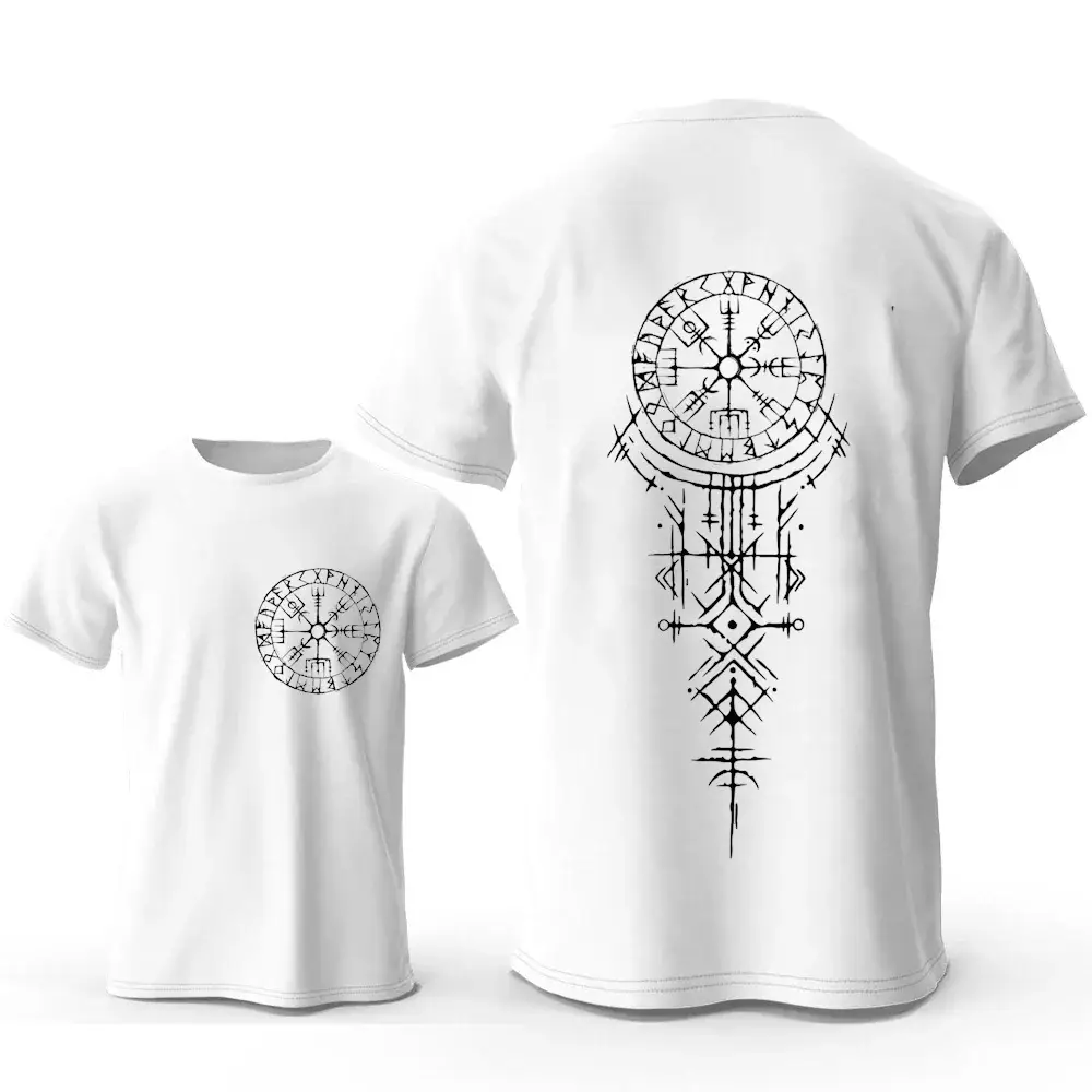 Viking Rune Compass Graphic Male T-shirt