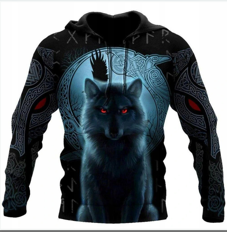 Men's 3D Printed Hoodie Zipper Sweater