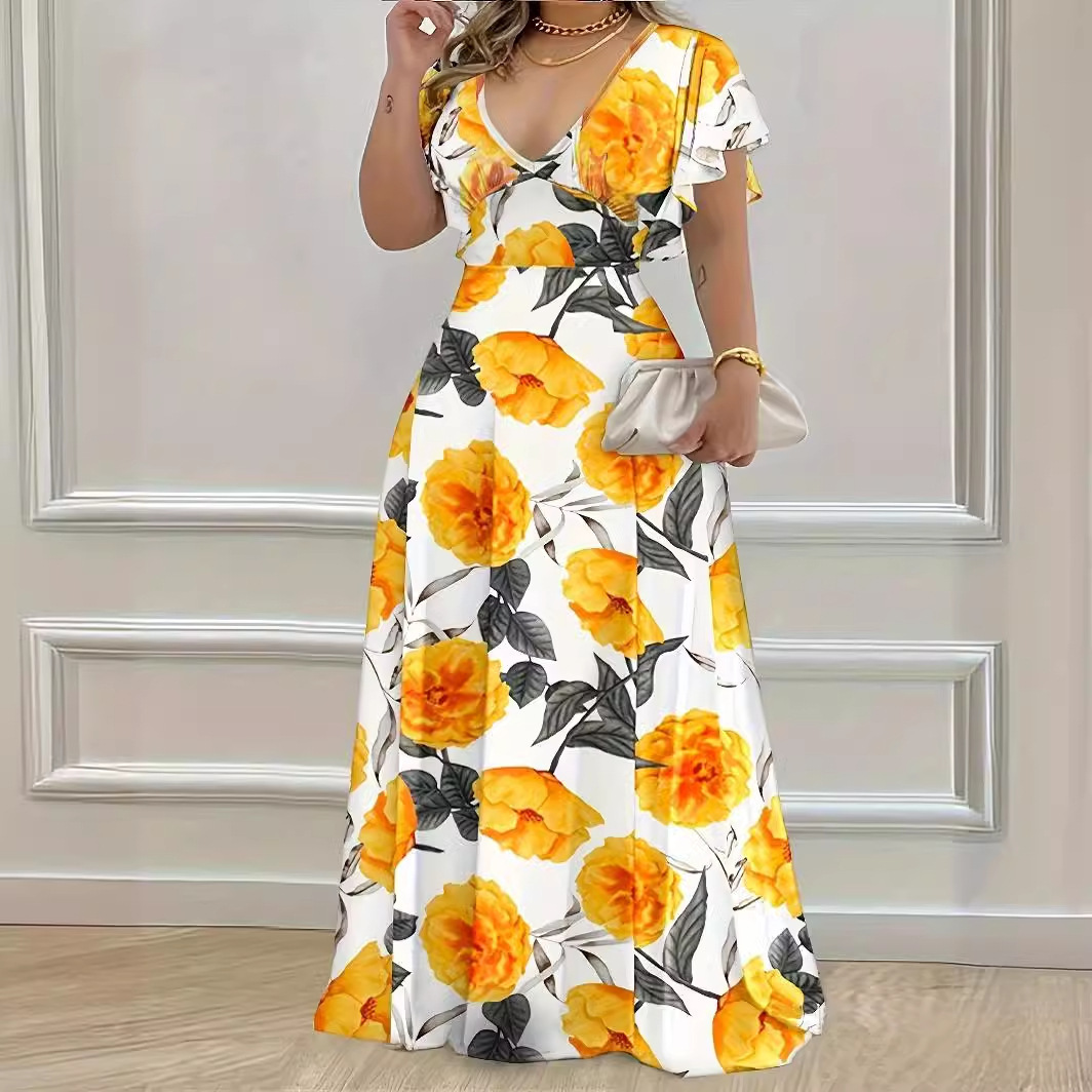 Women's Casual Printed Large Swing Dress