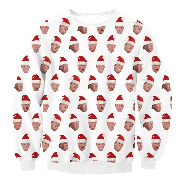 Women's Santa Claus Elk Long Sleeve Round Neck Loose Sweatshirt Swys012 - Shop at LoveMi