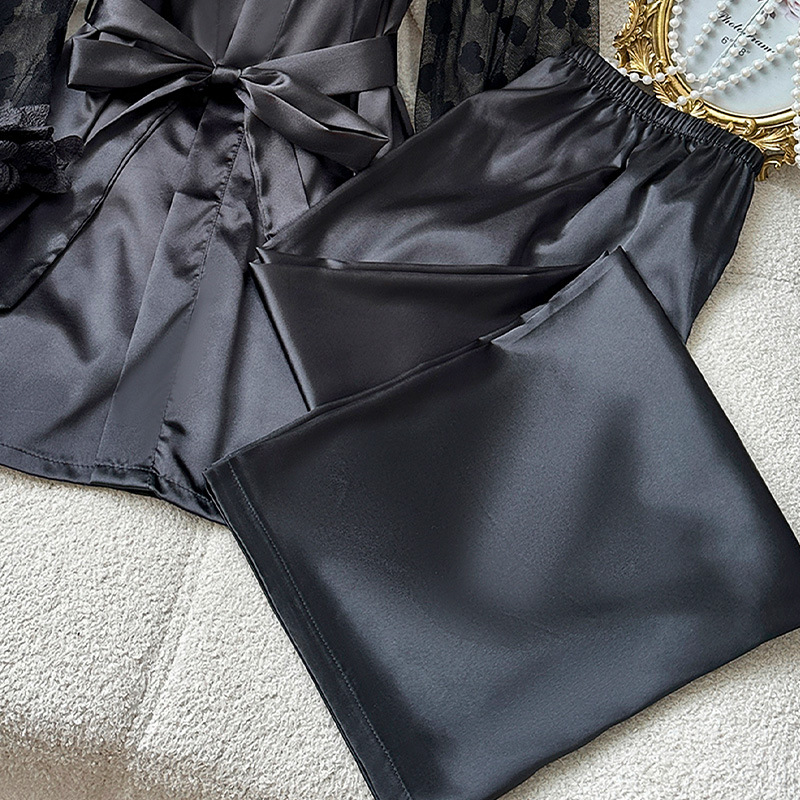 Flared-sleeve Set Viscose Sleepwear With Long Pantsperfect For Lounging At Home Or Wearing Outside