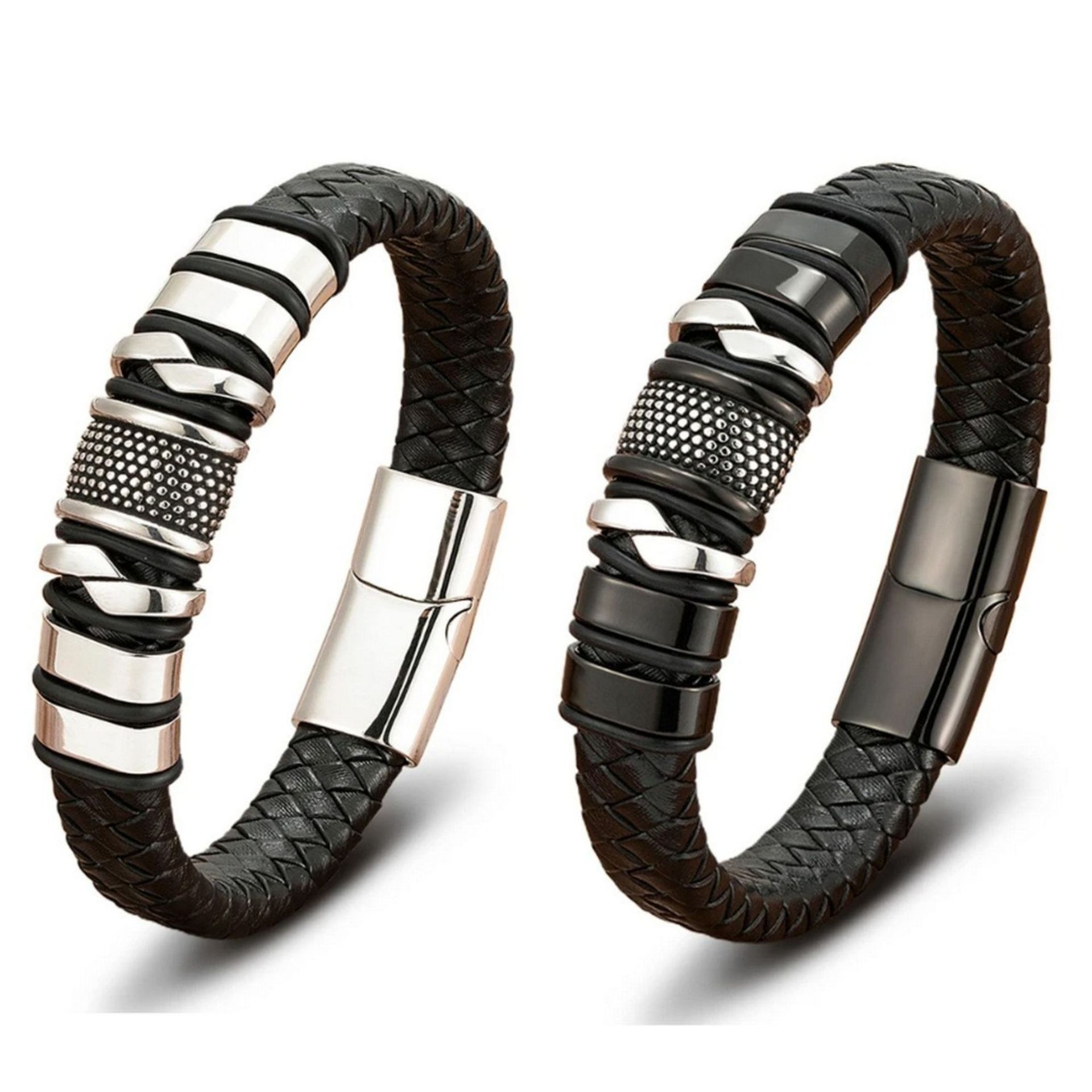Brățară din piele pentru bărbați Vintage All-Match Jewelry