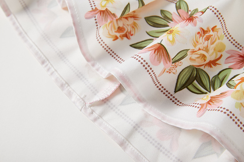 Positioning Printing High Waist Big Swing Dress Short Sleeve
