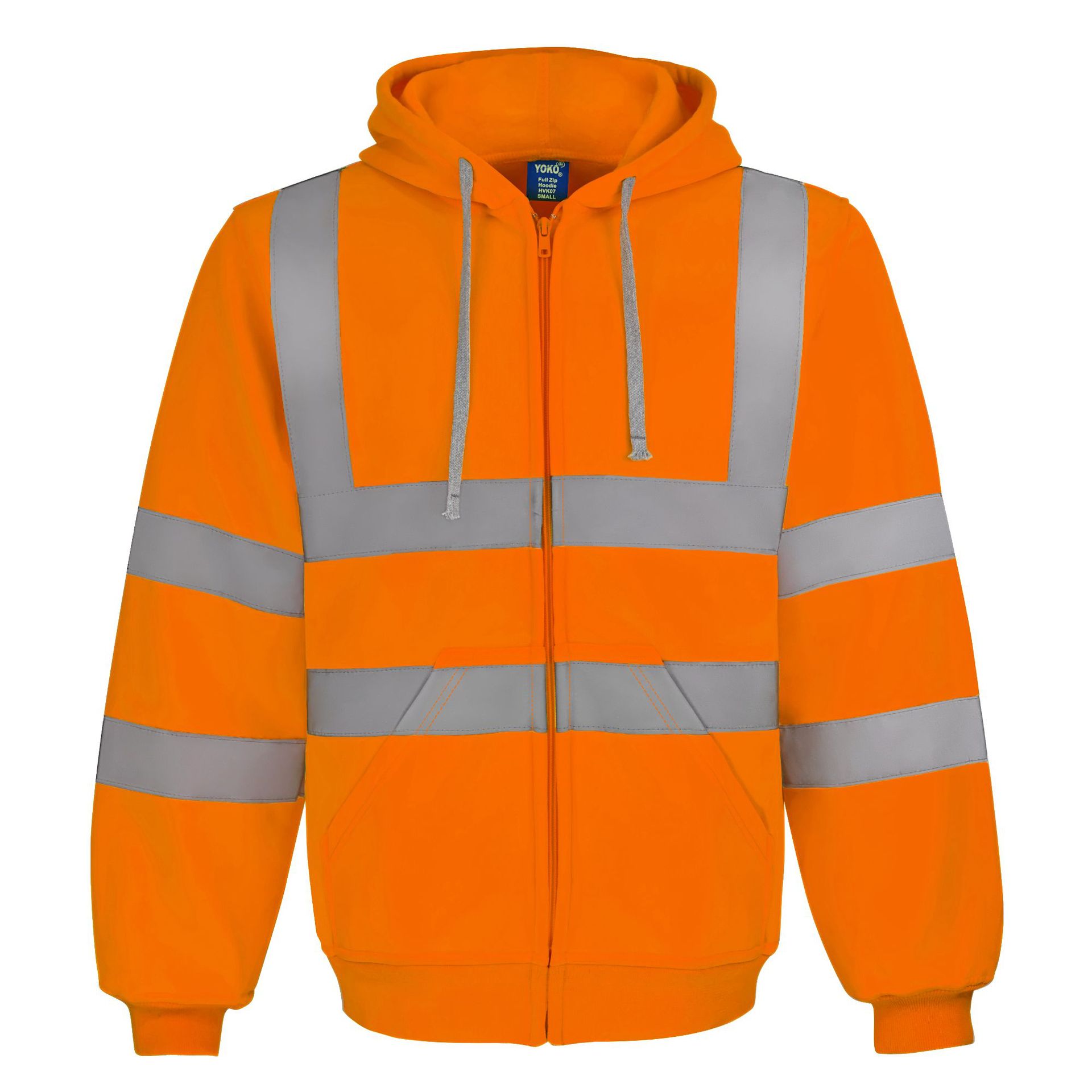 Reflective Hooded Zip-up Sweatshirt With Custom Printing And Embroidery For Export