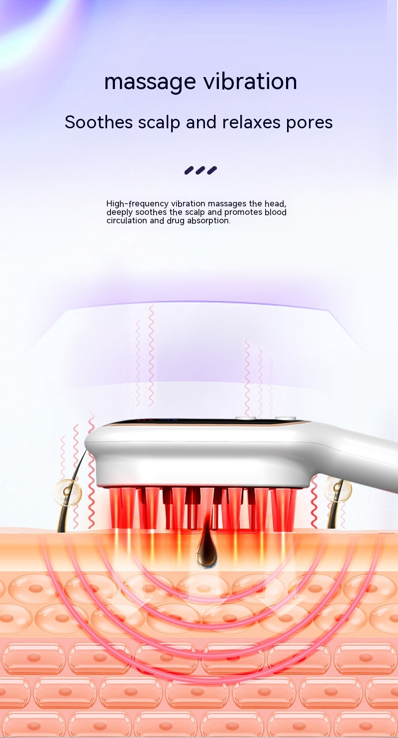 Scalp Medicine Feeder Care Massage Blue Light Red Light Hair Growth Tonic Import Comb — foto 11