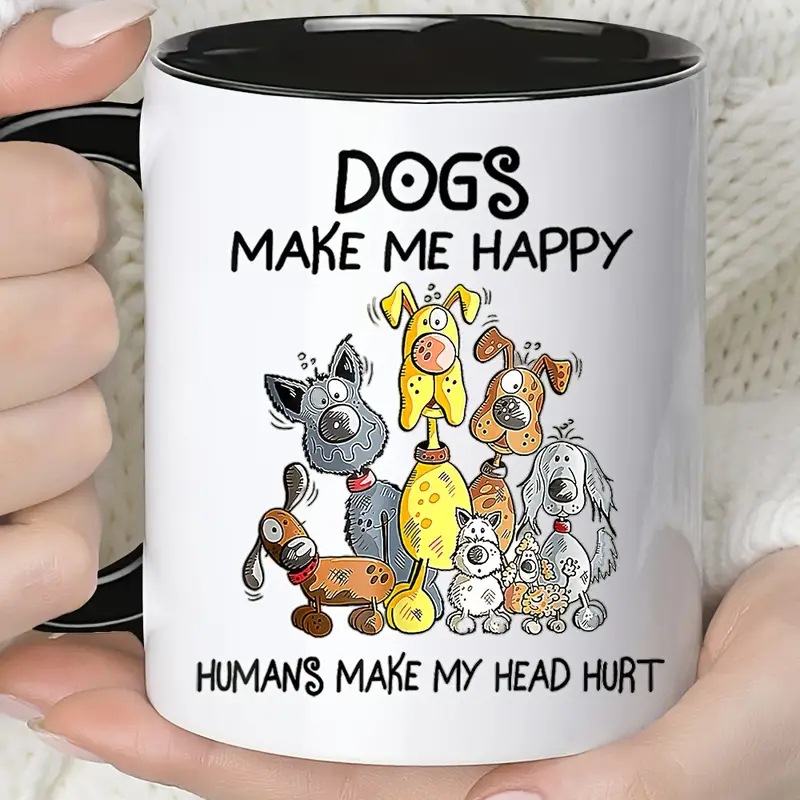 Cană din ceramică cu imprimeu creativ cu litere
