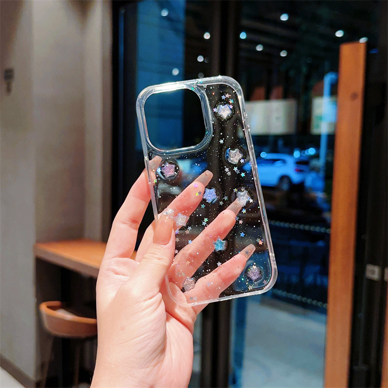Luminous Stars Simple Glitter Transparent Soft Cover Phone Case - Image 2