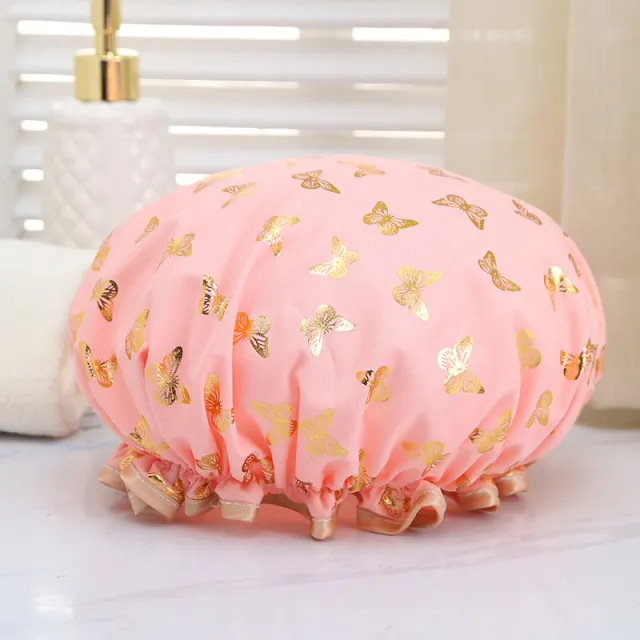 Gold plated Bow Shower Cap Shower Orange Pink - Shop at LoveMi