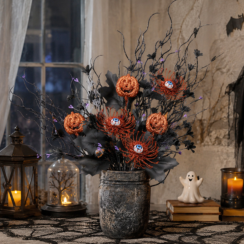 Halloween Eyeball Pumpkin Pick Ornament