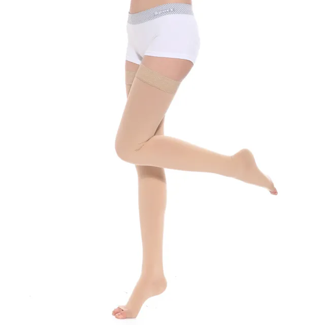 Women's Fashion Sports Long Compression Socks Skin Tone Showing Toe S - Shop at LoveMi